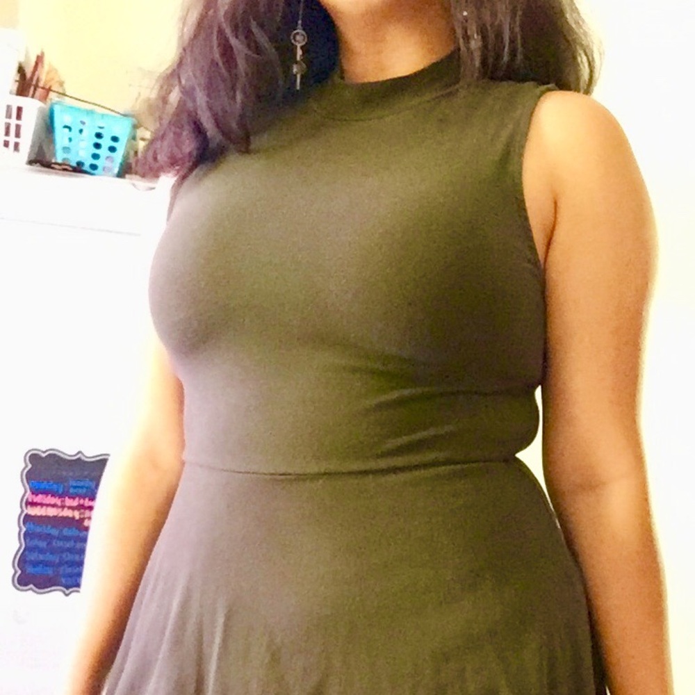 Olive Mock Neck Tank Dress